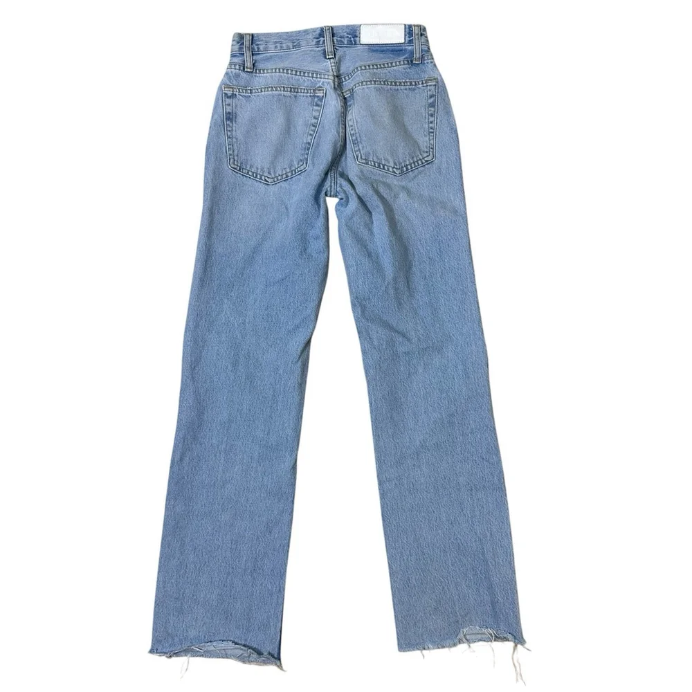 Re/Done 90’s High Rise Loose Distressed Light Wash Button Fly Jeans 24 (27x31)